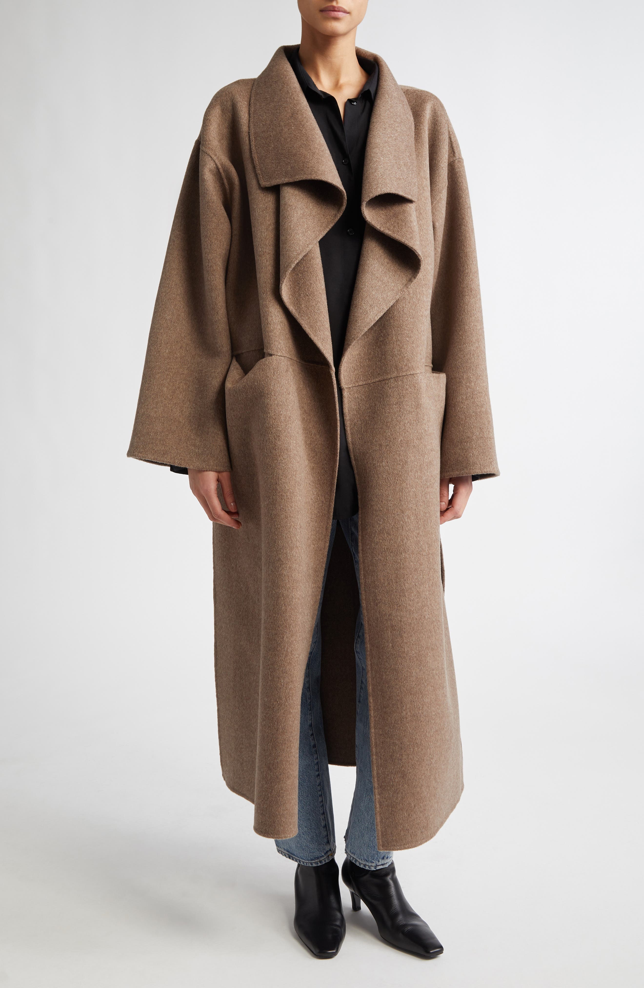 TOTEME Signature Double Face Wool & Cashmere Coat in Oak Melange at Nordstrom - 2