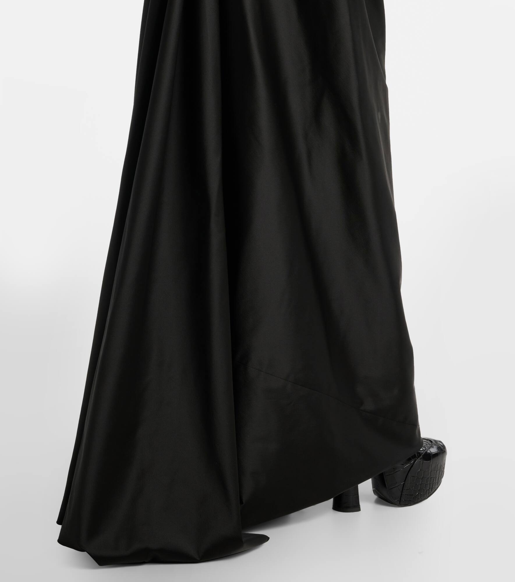 Camille draped crêpe satin bustier gown - 5