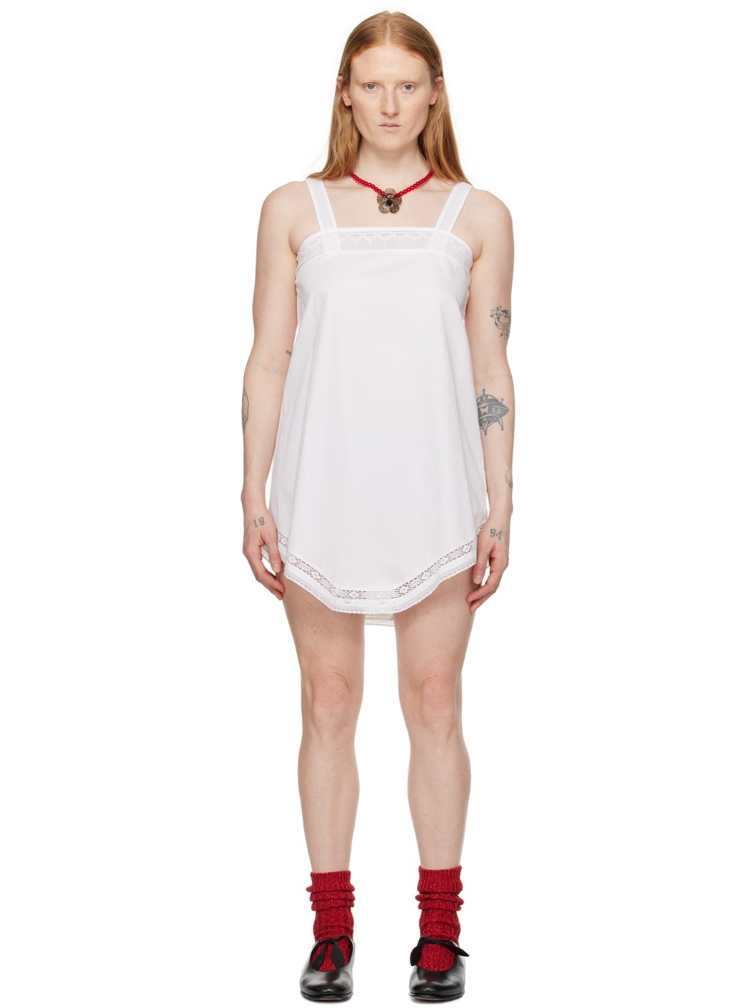 White Convertible Teddy Minidress - 1