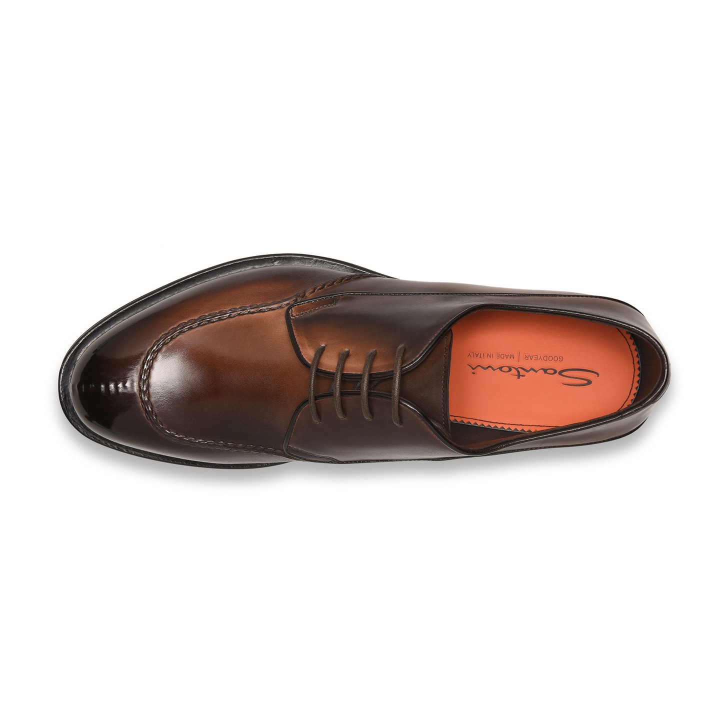 Men's dark brown leather Derby shoe - 5