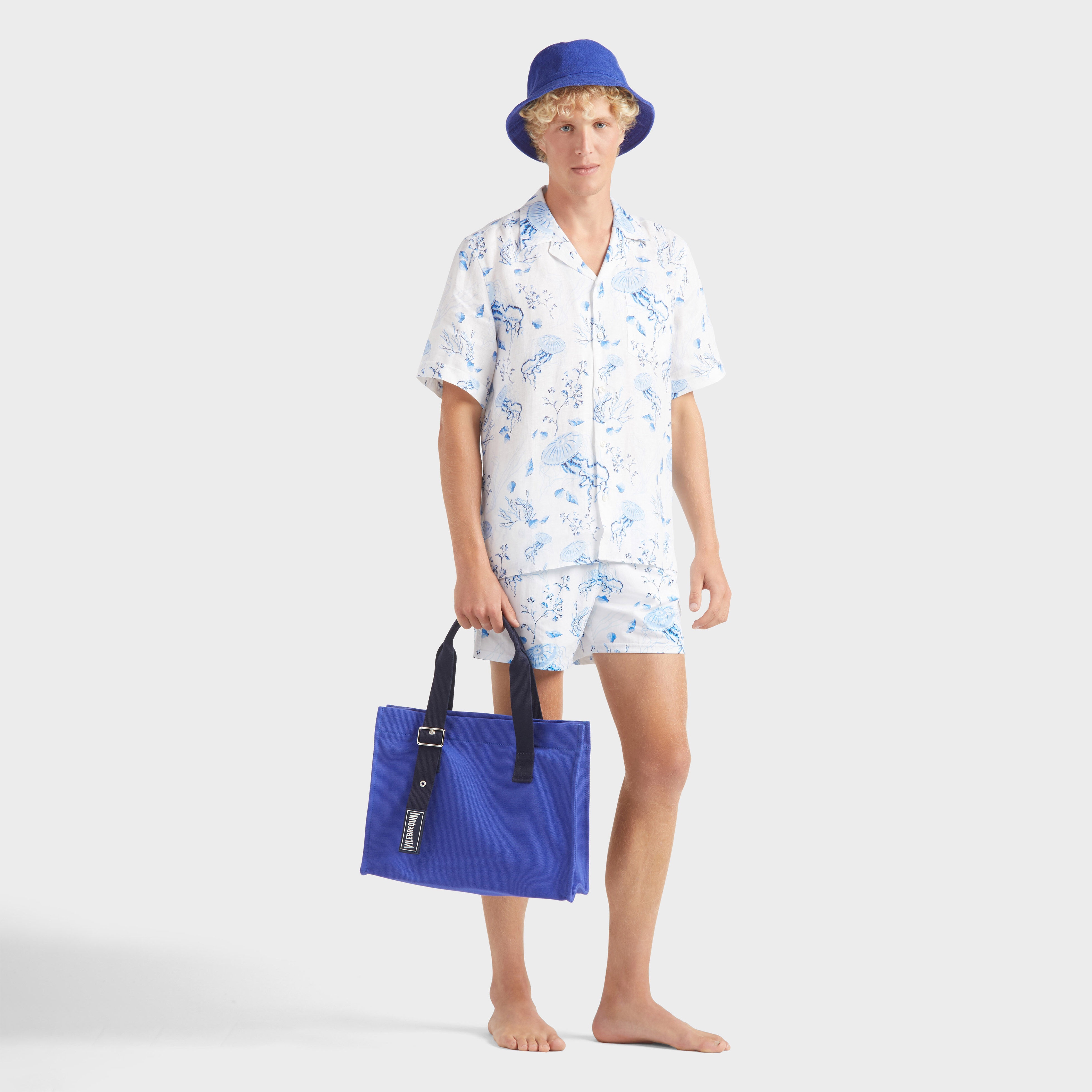 Men Stretch Short Swim Shorts Medusa and Shells - 5