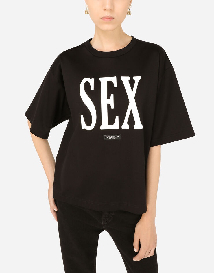 Jersey T-shirt with “Sex” print - 4