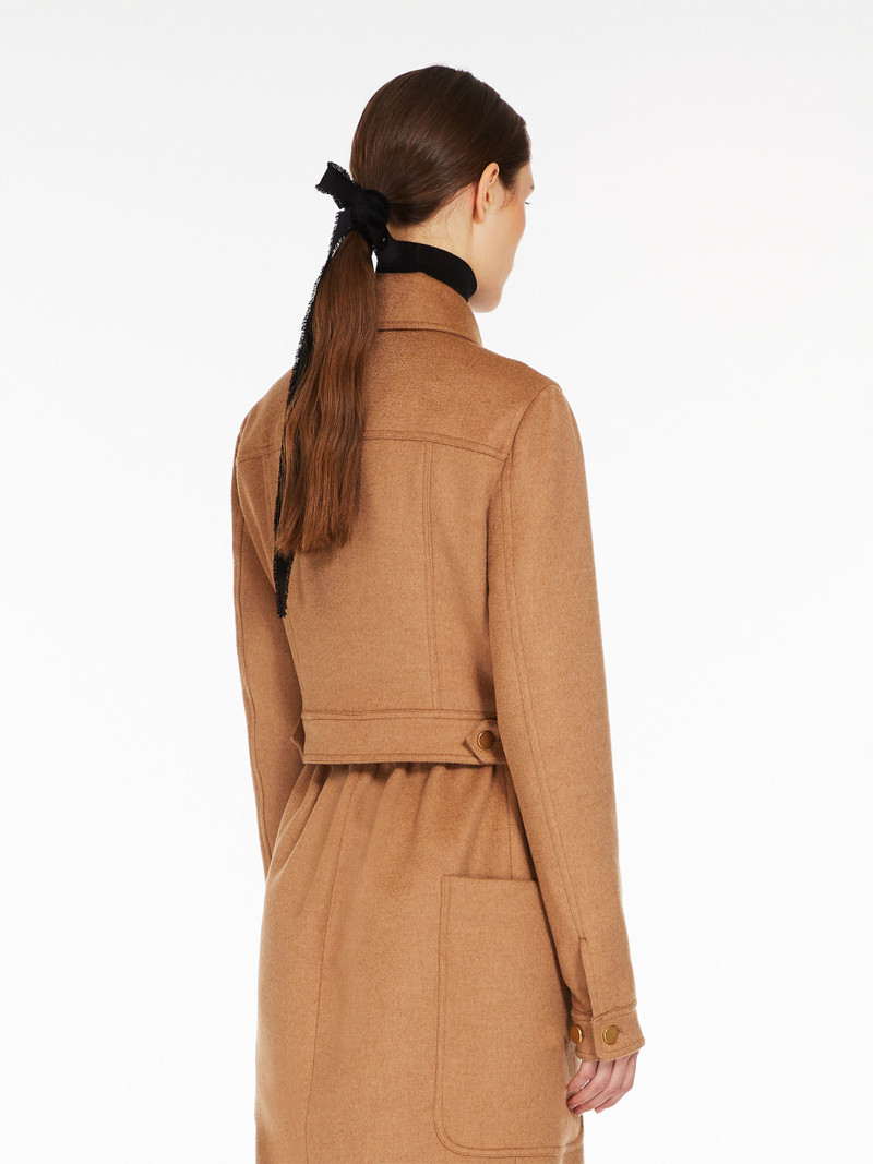 FOGLIA Camel colour biker jacket 4