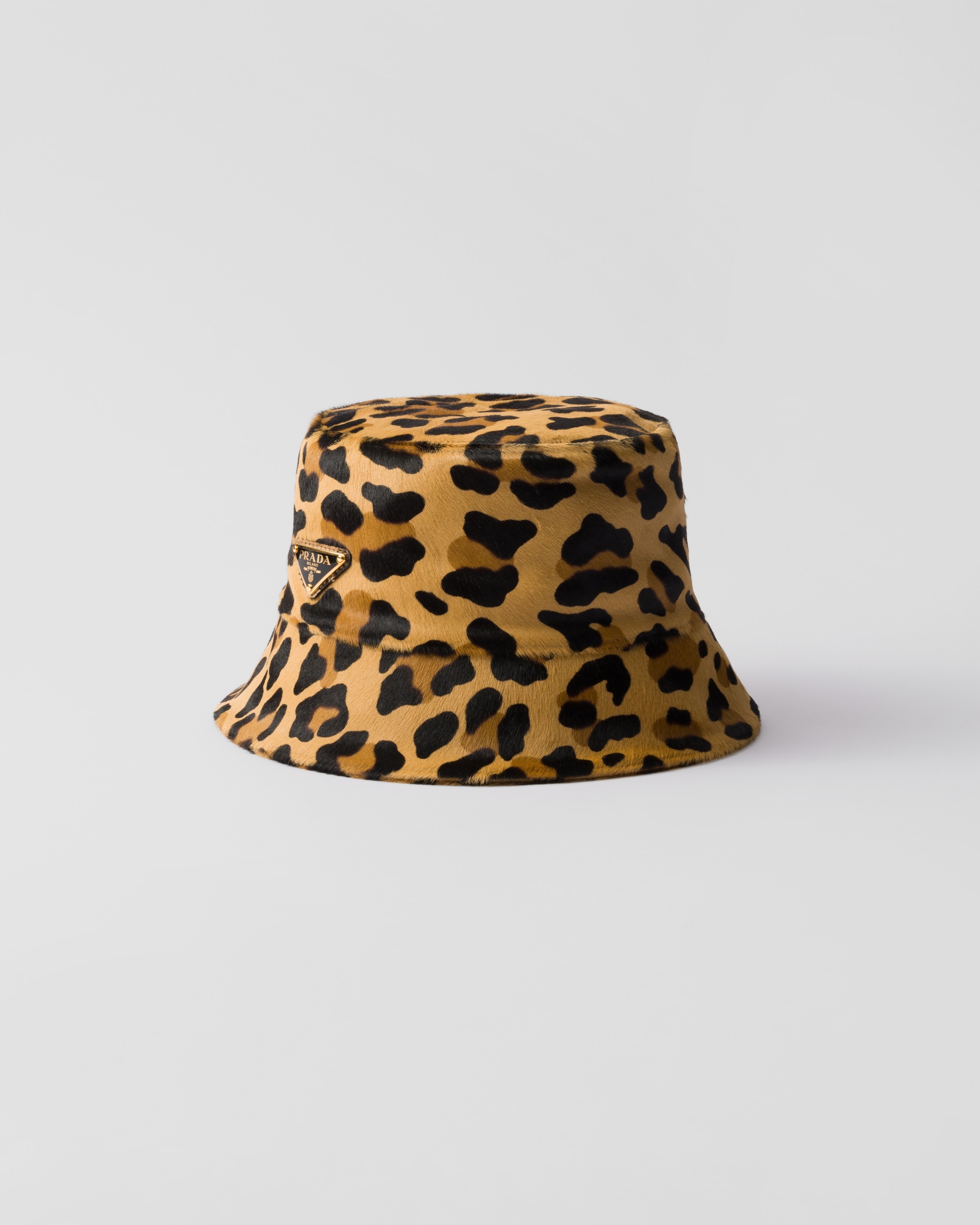 Printed leather bucket hat - 1