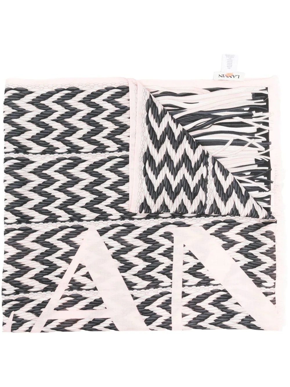 zigzag-print fringed scarf - 1