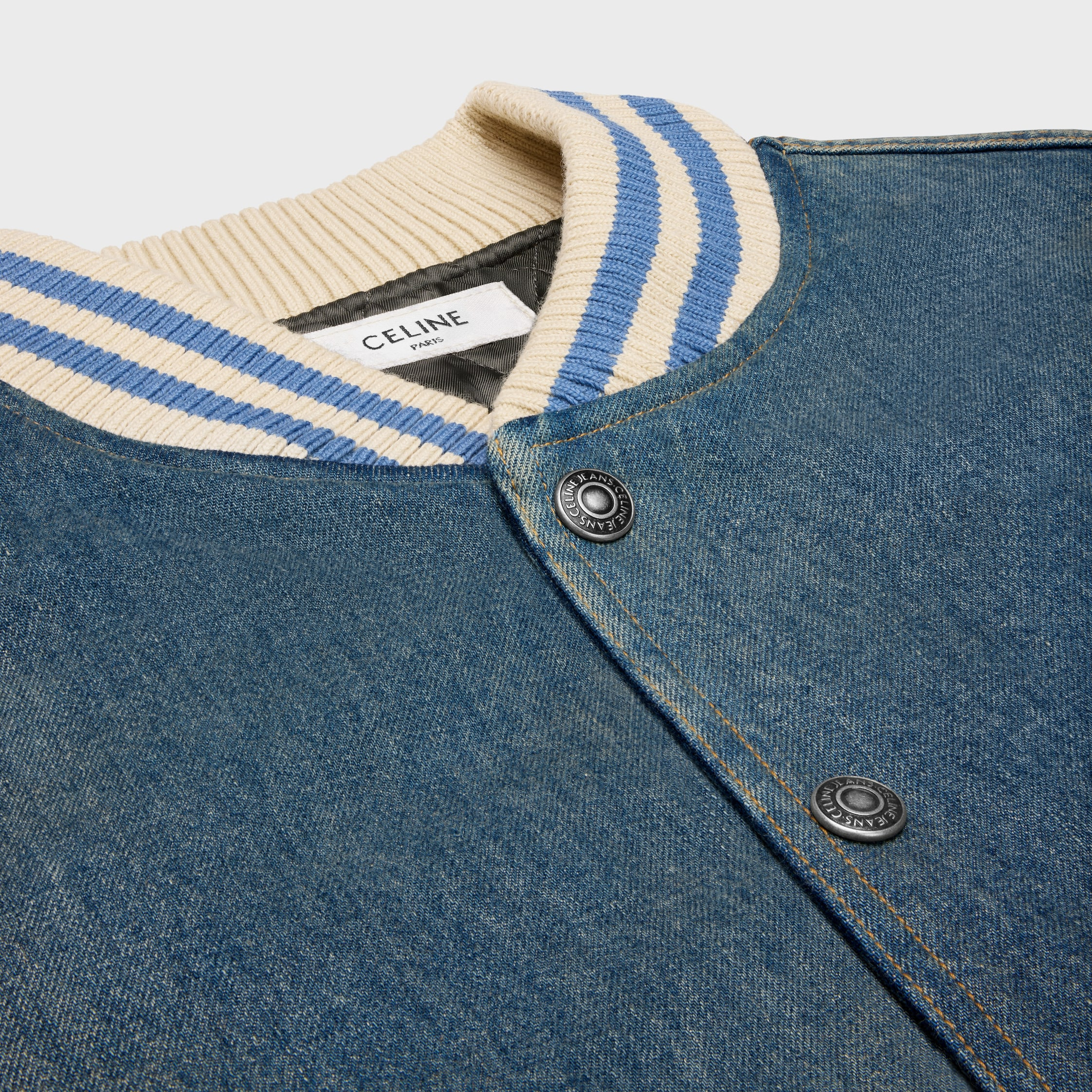 loose triomphe teddy in trail wash denim - 3