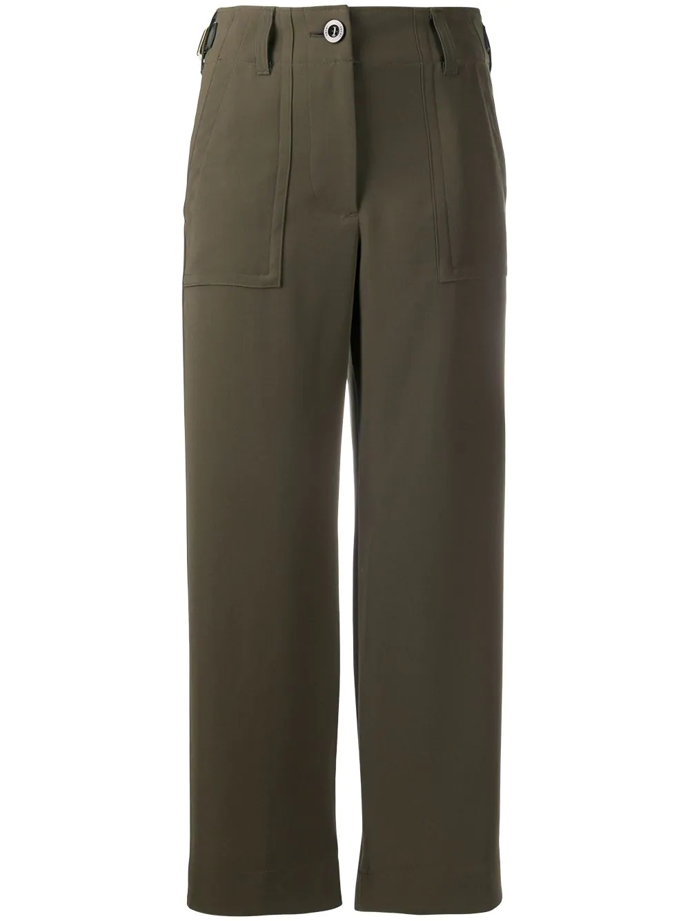 high-waisted cropped trousers - 1