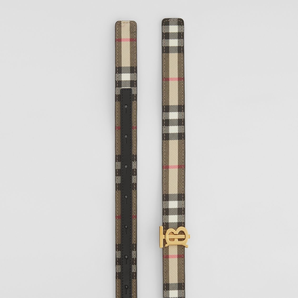 Reversible Vintage Check and Leather Belt - 8