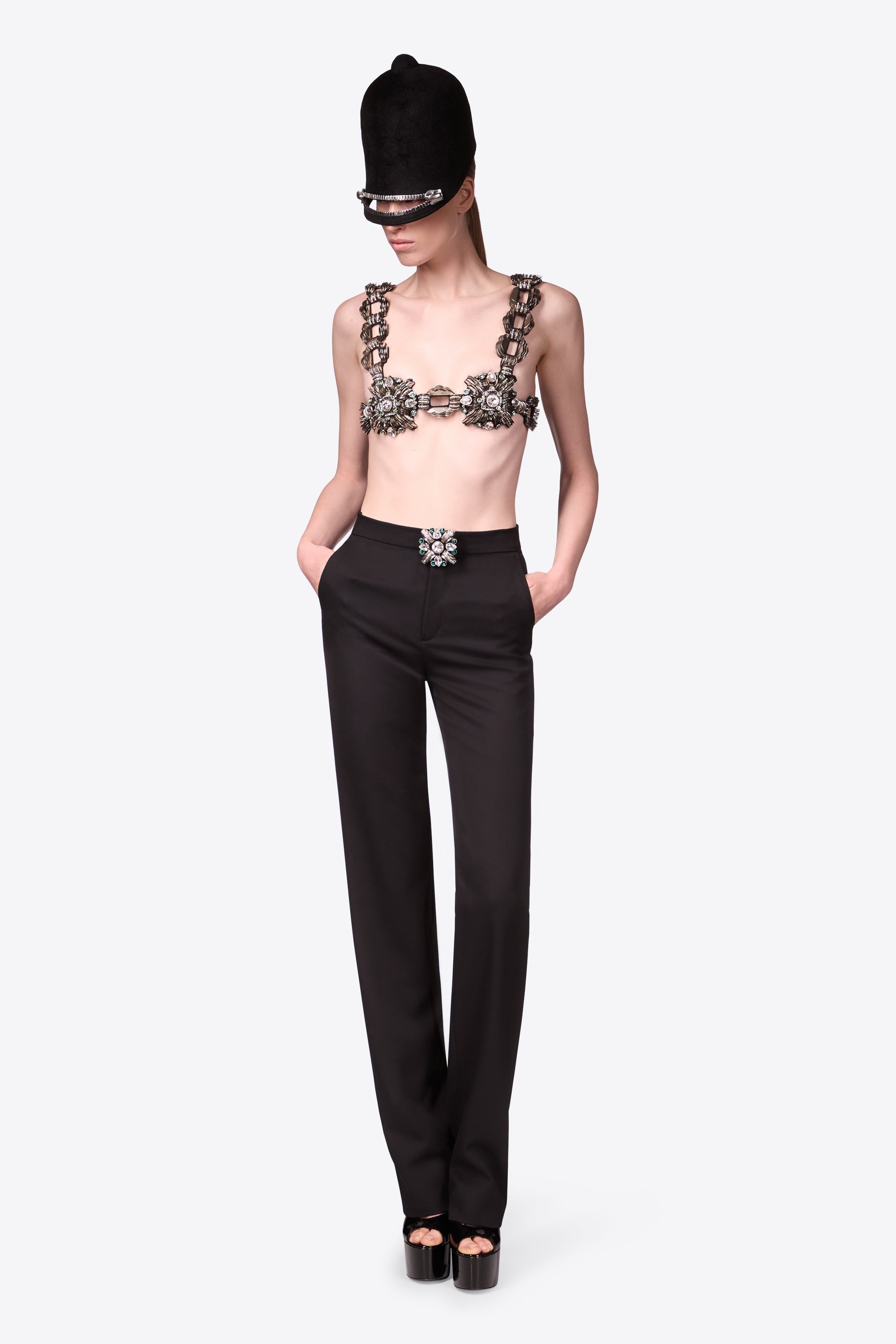 CRYSTAL BROOCH TROUSER - 4