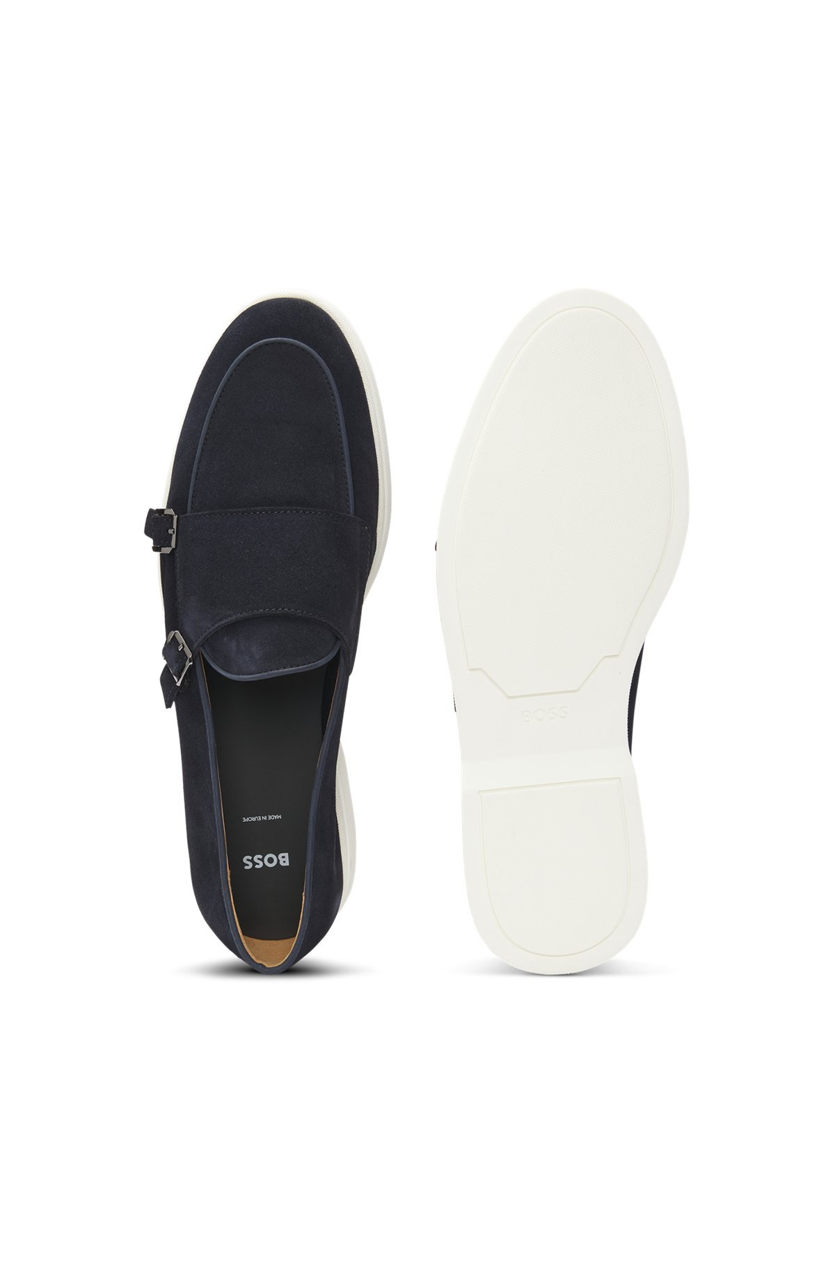 SUEDE MONK SHOE WITH CONTRAST OUTSOLE - 4
