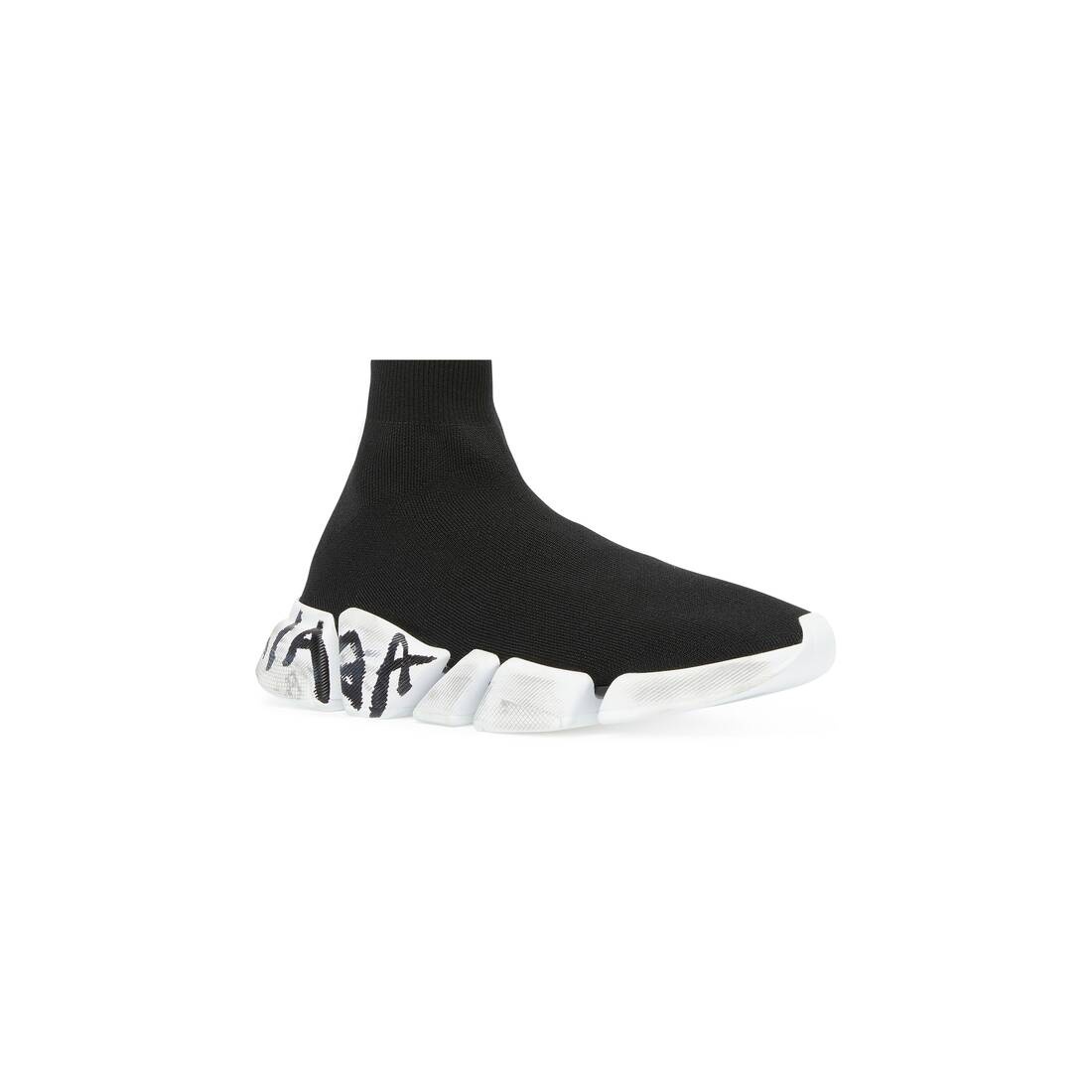 Women's Speed 2.0 Graffiti Recycled Knit Sneaker  in Black - 2