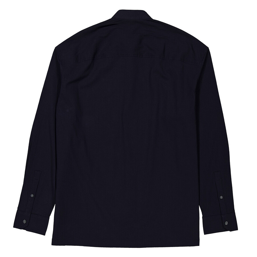 Emporio Armani Cotton Muslin Band-Collar Shirt - 7