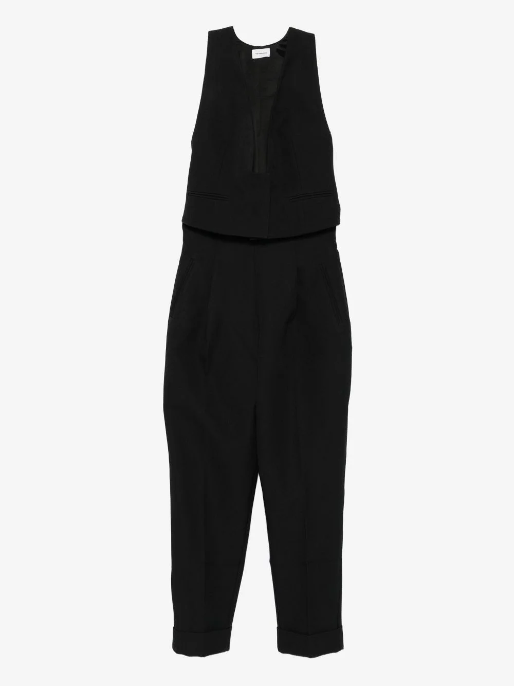 sleeveless v-neck jumpsuit - 1