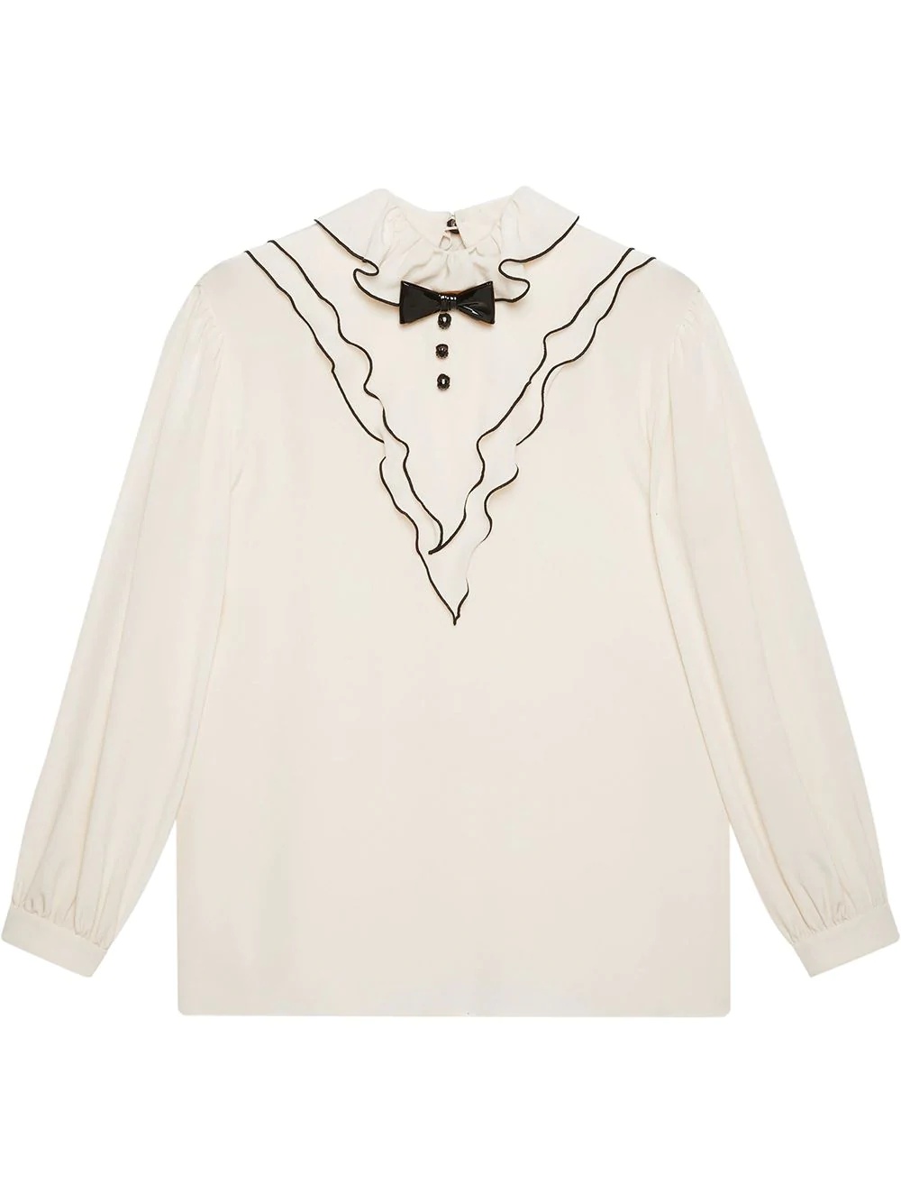 ruffled silk blouse - 1