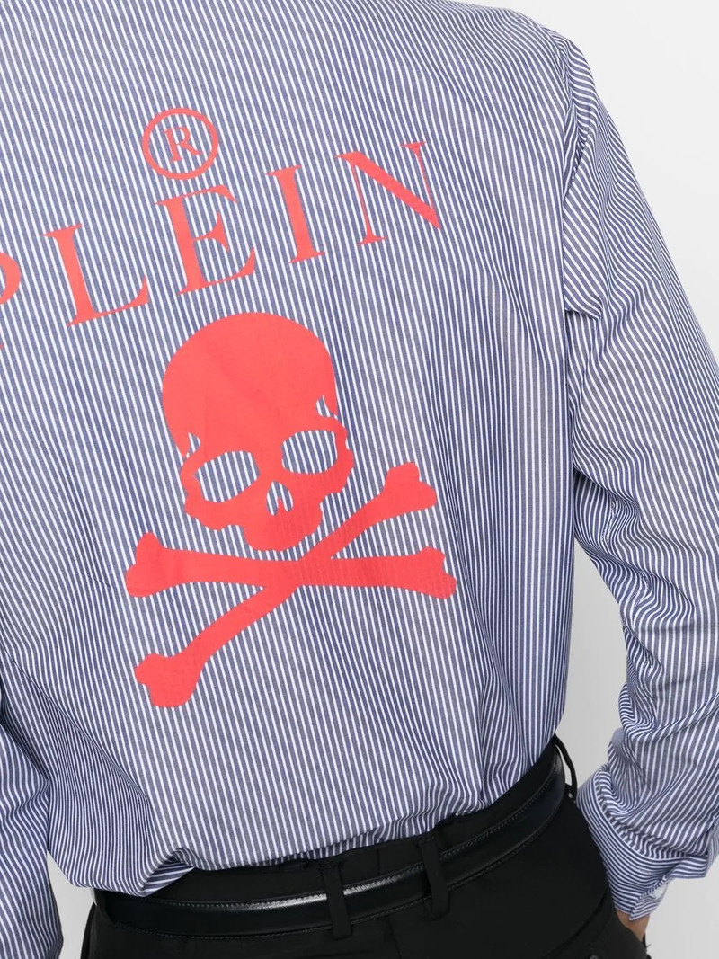 logo-print striped cotton shirt 5
