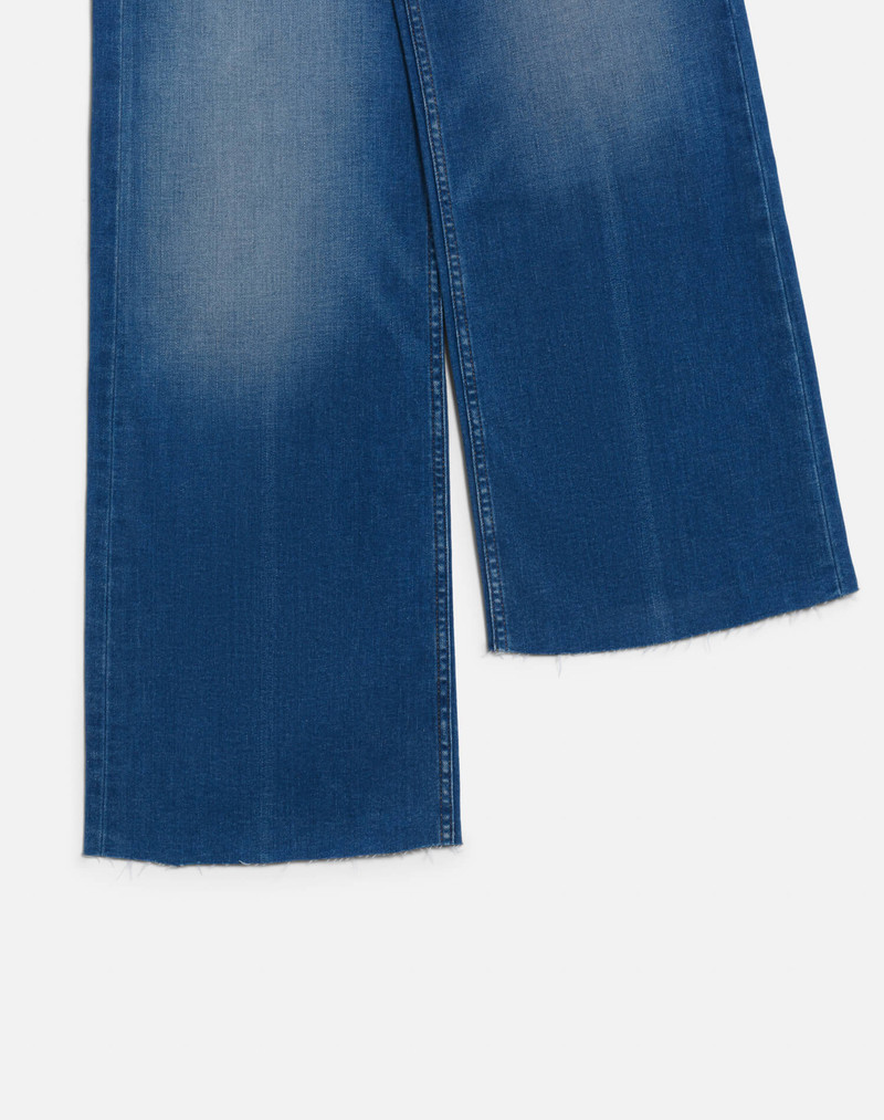 Comfort Stretch Mid Rise Wide Leg Crop - Viper Blue 9