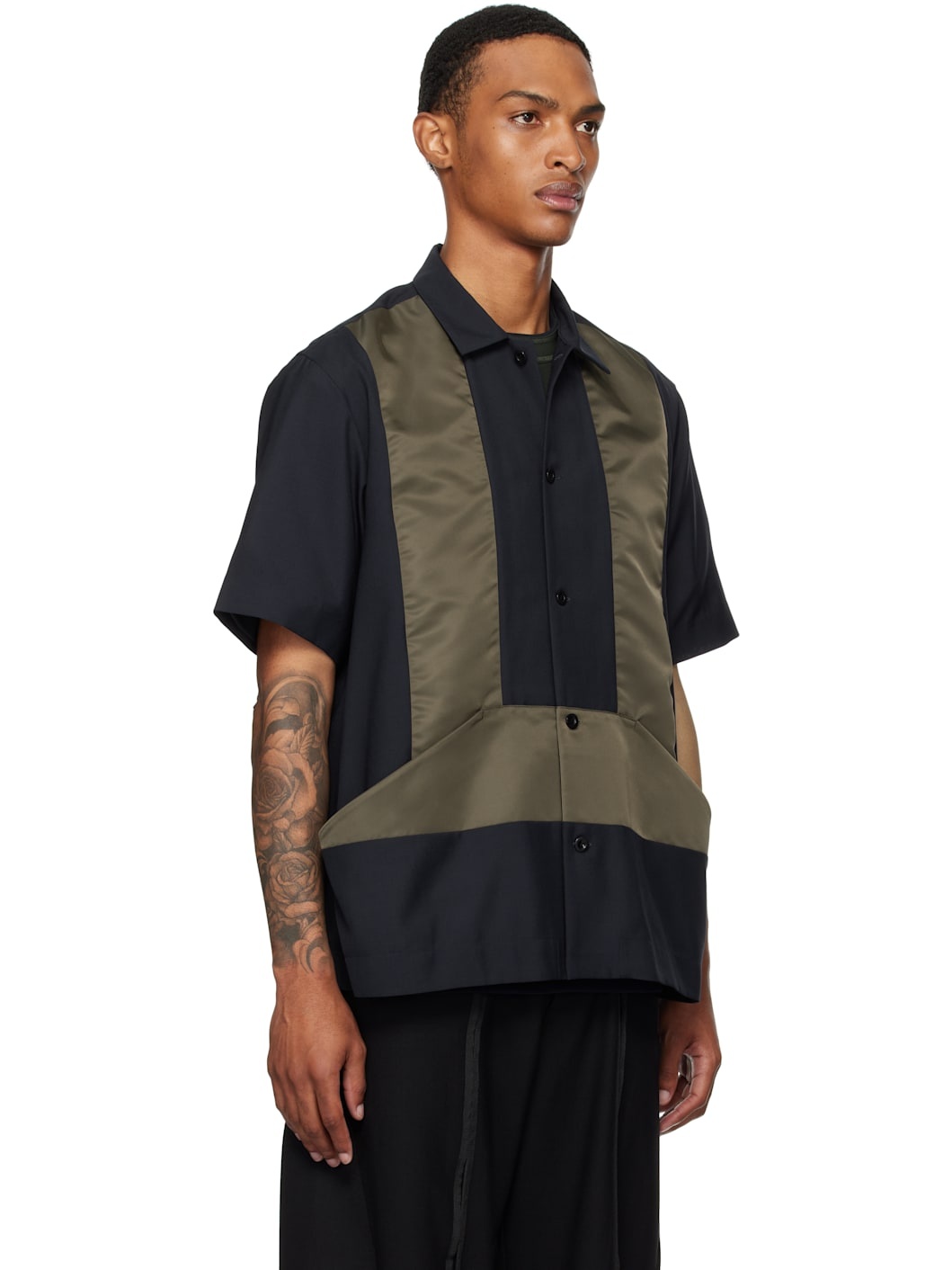 Khaki & Navy Suiting Shirt - 2