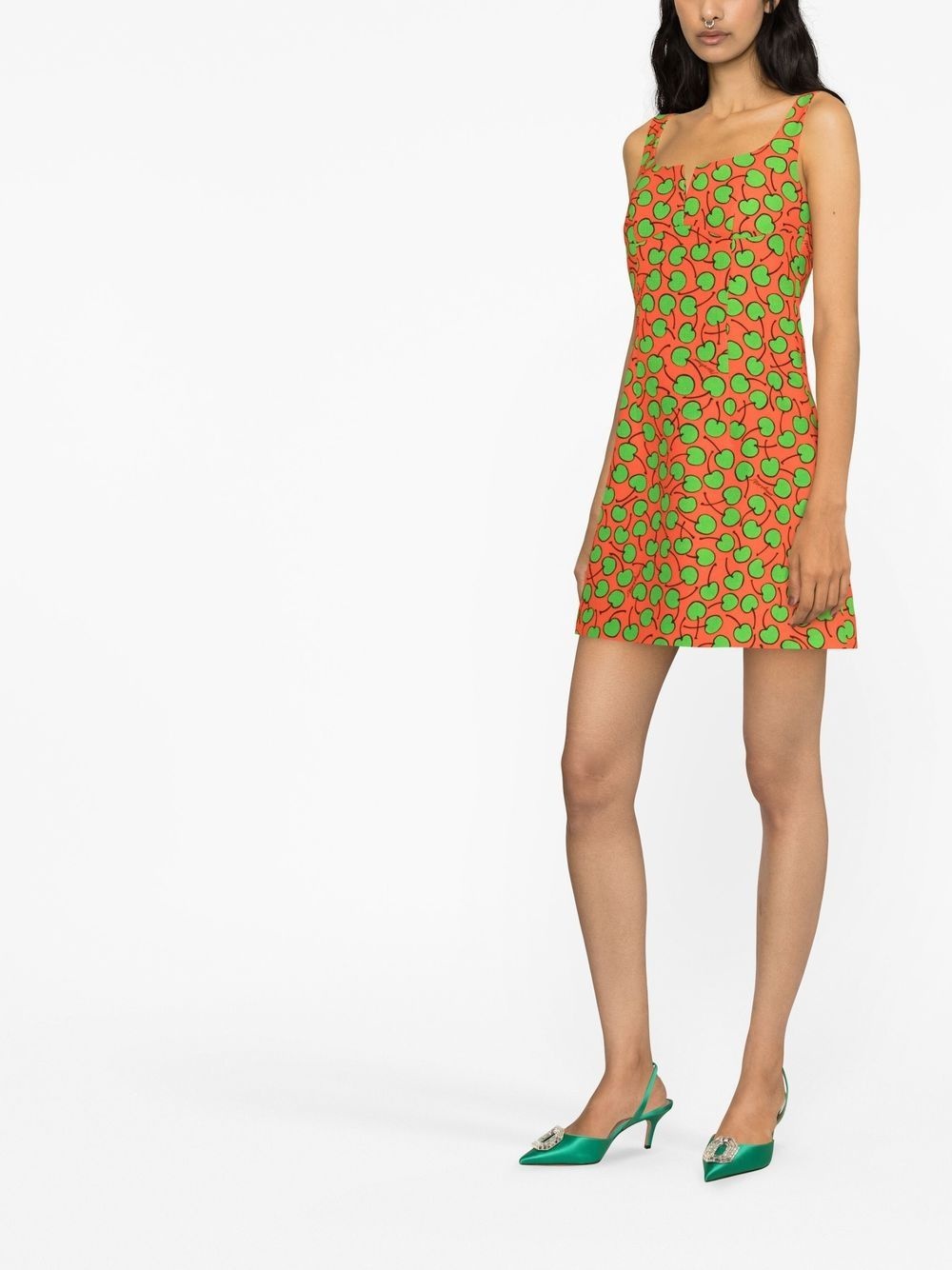 cherry-print mini dress - 4