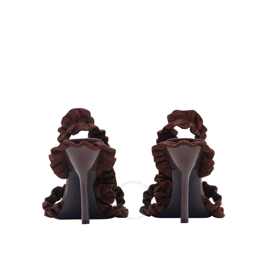 Burberry Metallic Ruff Heeled Sandals - 3