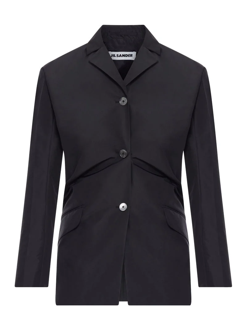 Jil Sander Women Tailored Blazer In Technical Fabric With Back Draping - 1