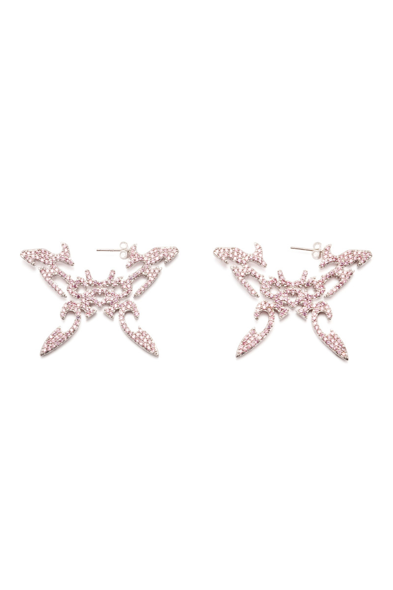 SOFT PINK BUTTERFLY TATTOO EARRINGS 1