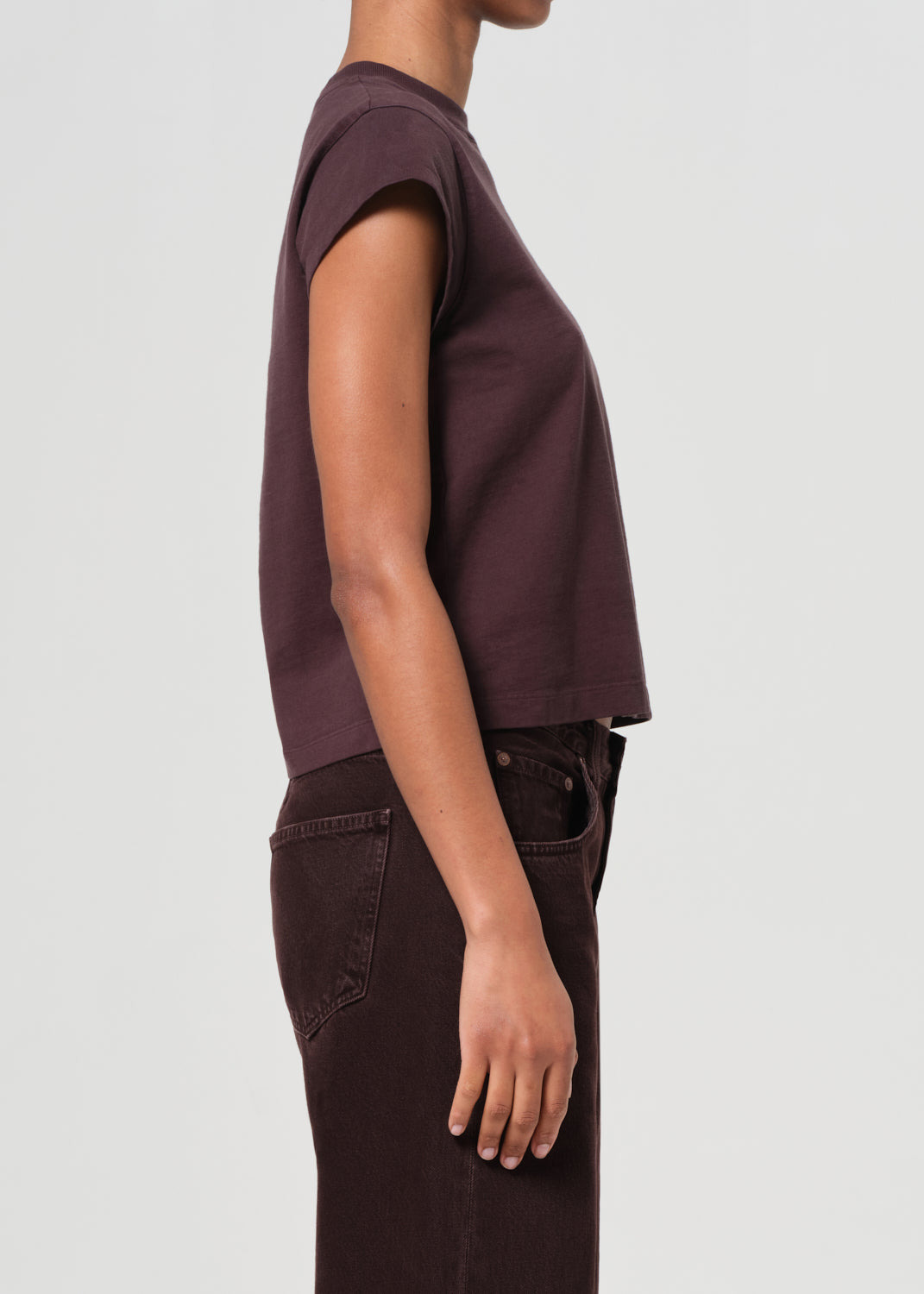 BRYCE CAP SLEEVE TEE IN ROOT - 3