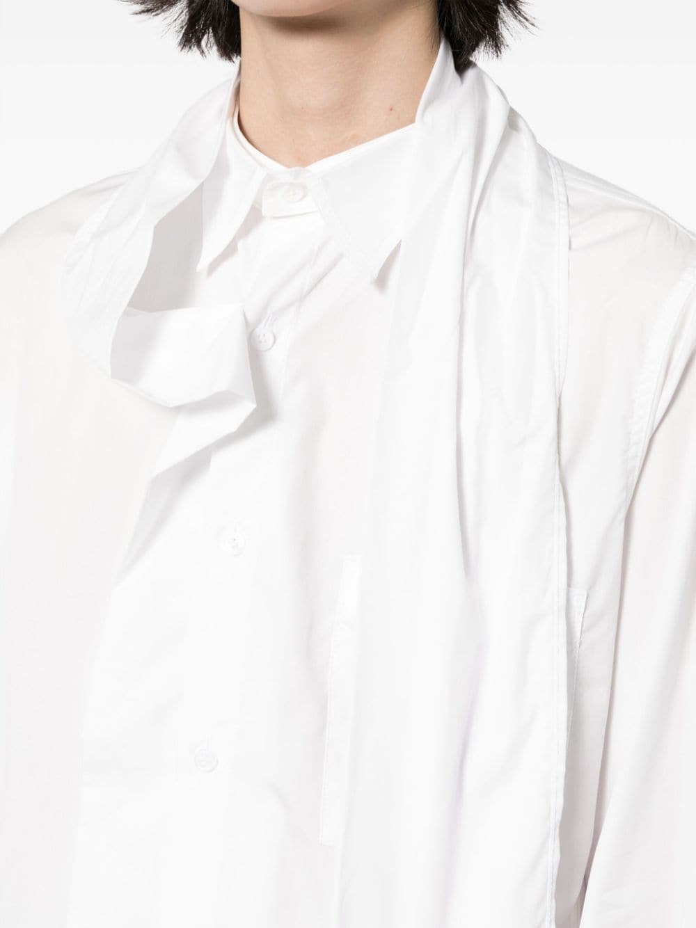 detachable-collar cotton shirt - 5