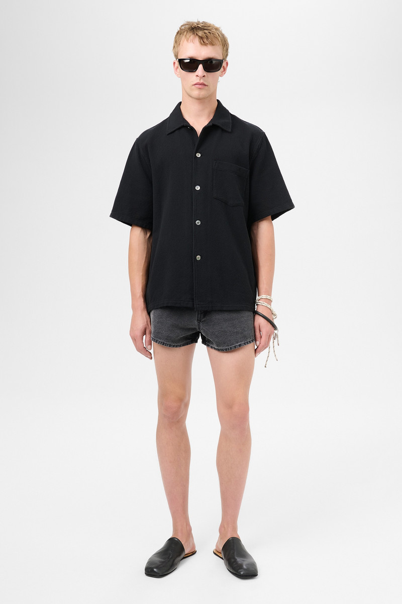 Our Legacy Box Shirt Shortsleeve Black Crochet Weave outlook
