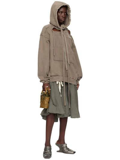 OTTOLINGER Taupe Deconstructed Hoodie outlook