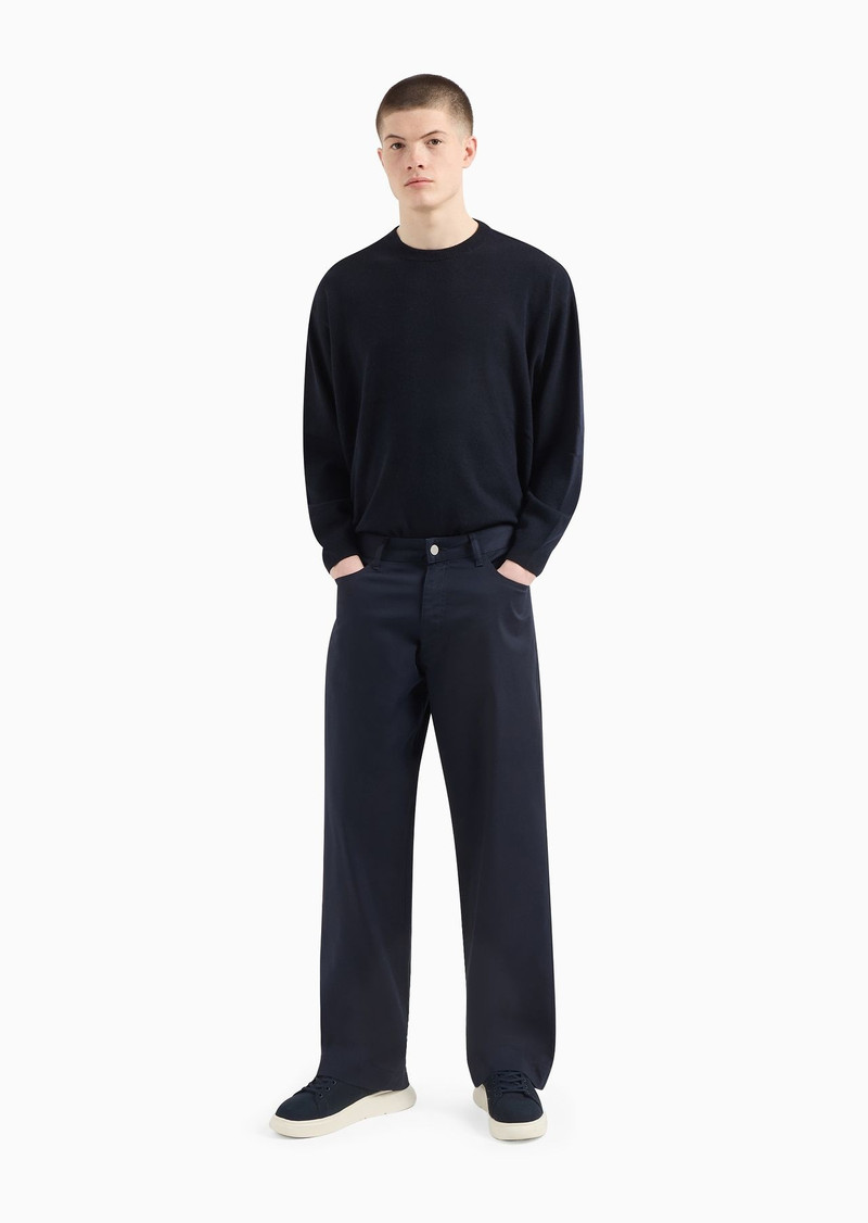 EMPORIO ARMANI ASV Capsule plain-knit wool-blend jumper outlook