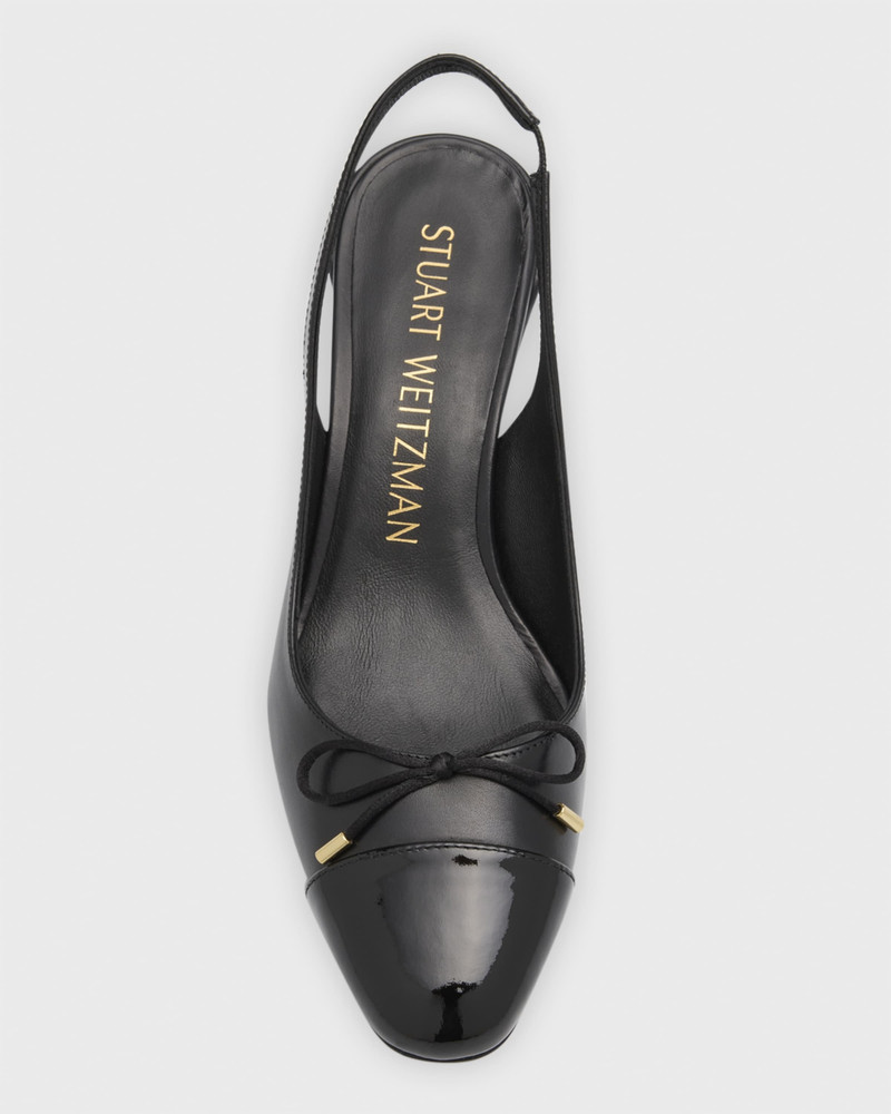 Sleek 혼합 가죽 활 Slingback 펌프 5