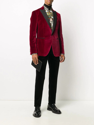 Etro velvet contrast-lapel blazer outlook