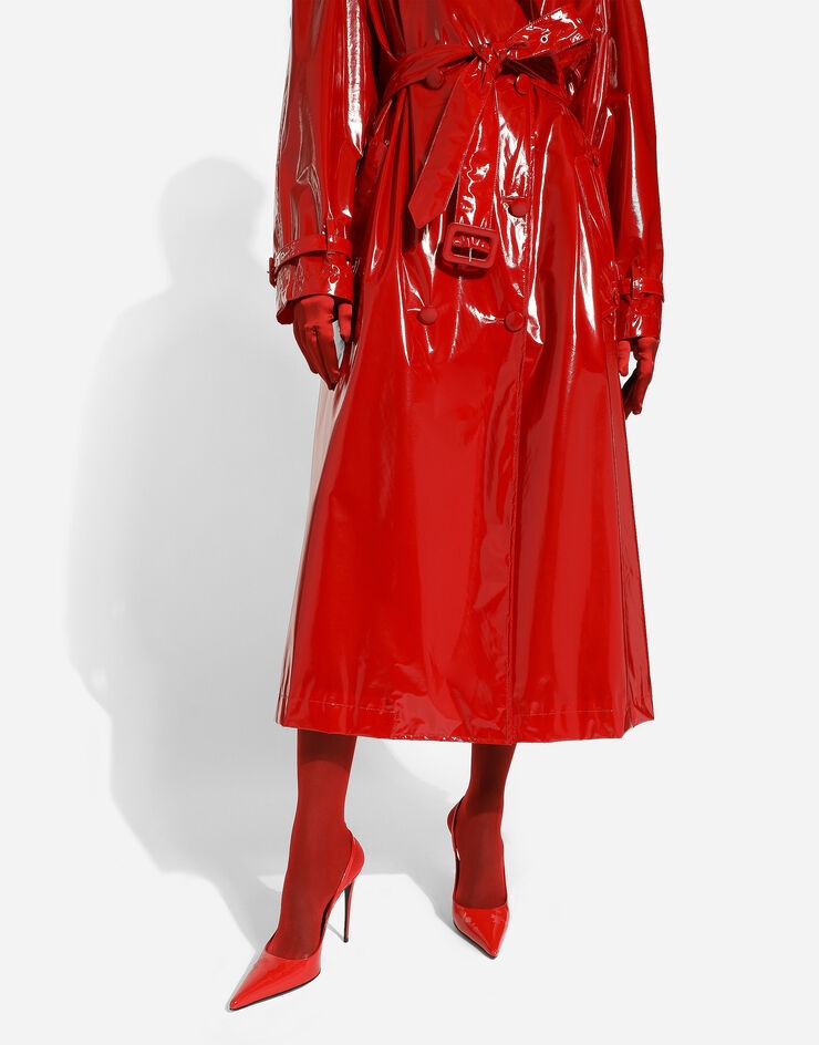 Patent leather trench coat - 7