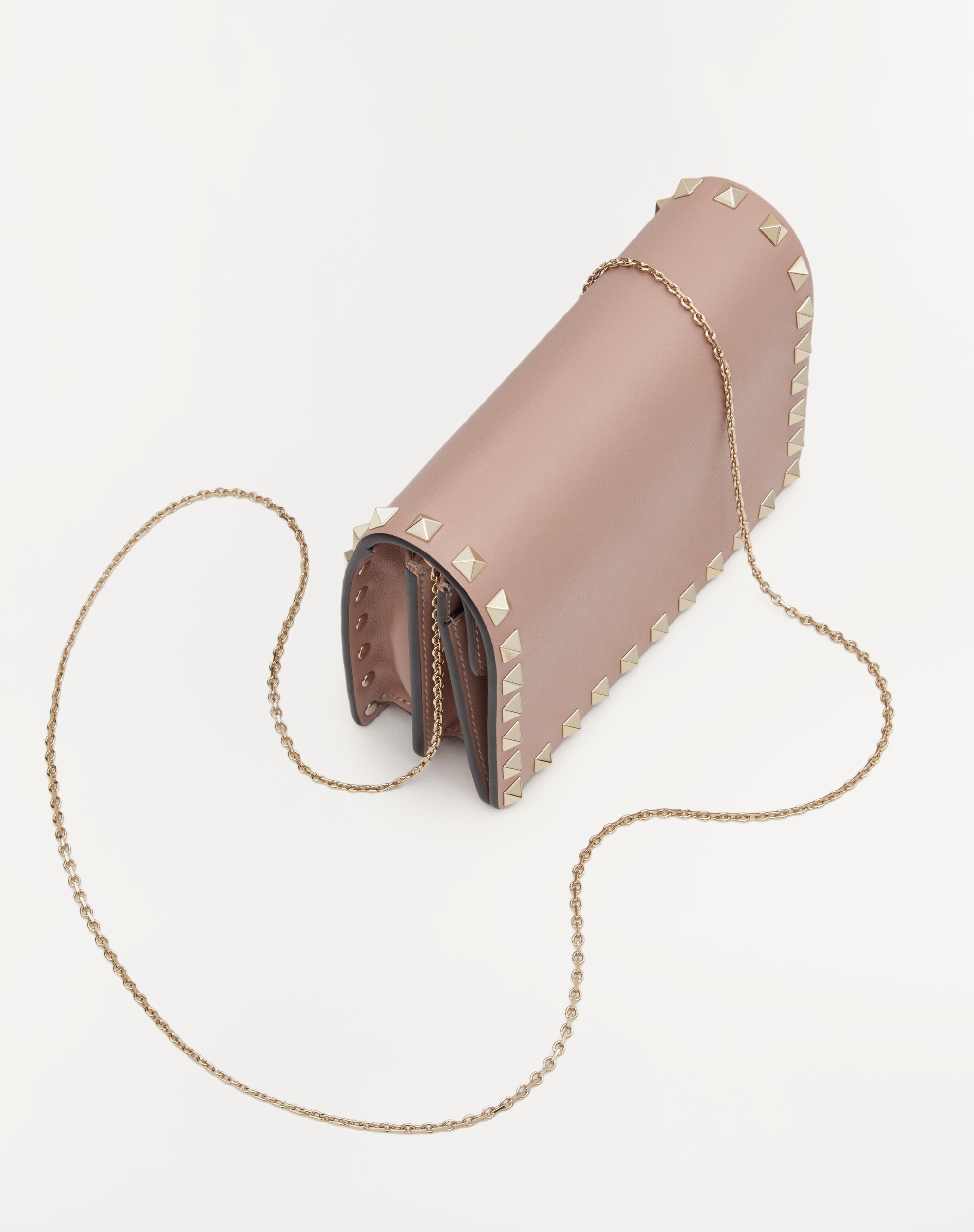 ROCKSTUD CALFSKIN CHAIN POUCH - 6