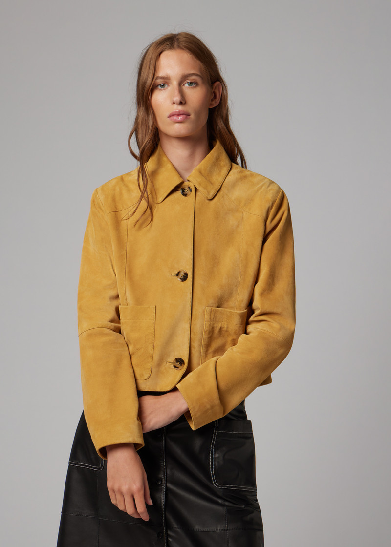 Women's Yellow Suede Jacket 5