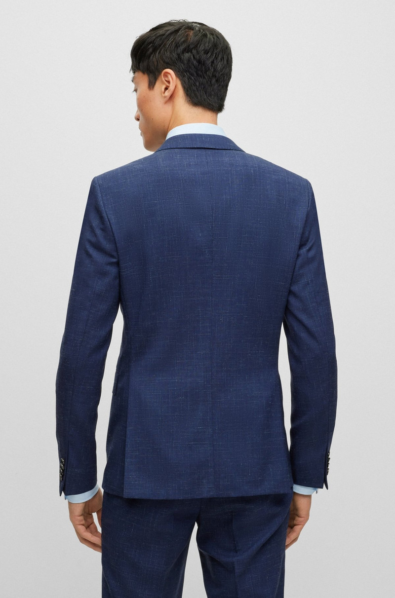 BOSS EXTRA-SLIM-FIT SUIT IN PATTERNED WOOL AND LINEN outlook