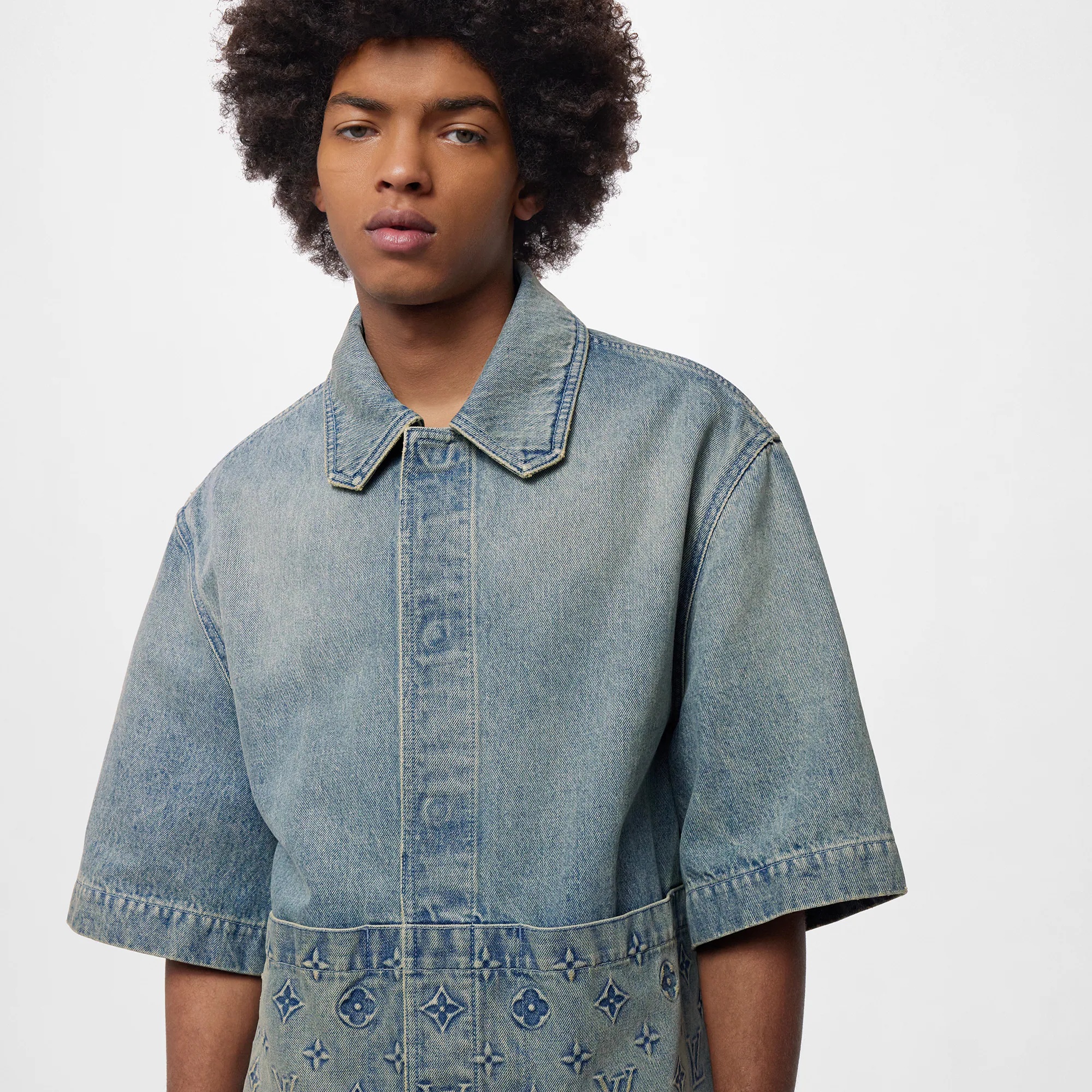 Short-Sleeved Denim Workwear Shirt - 2