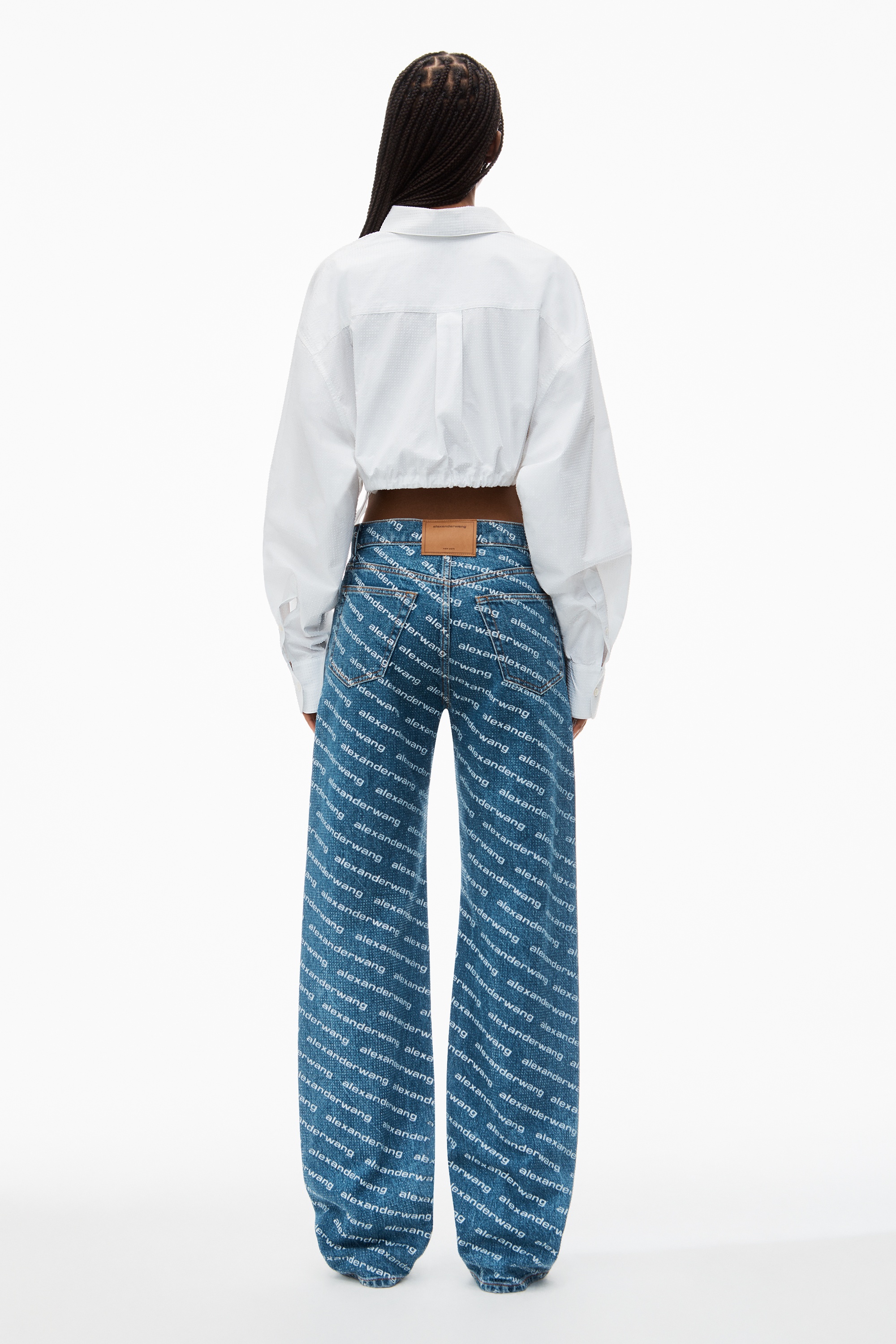 EZ Mid Rise Jeans in Logo Crystal Hotfix - 5