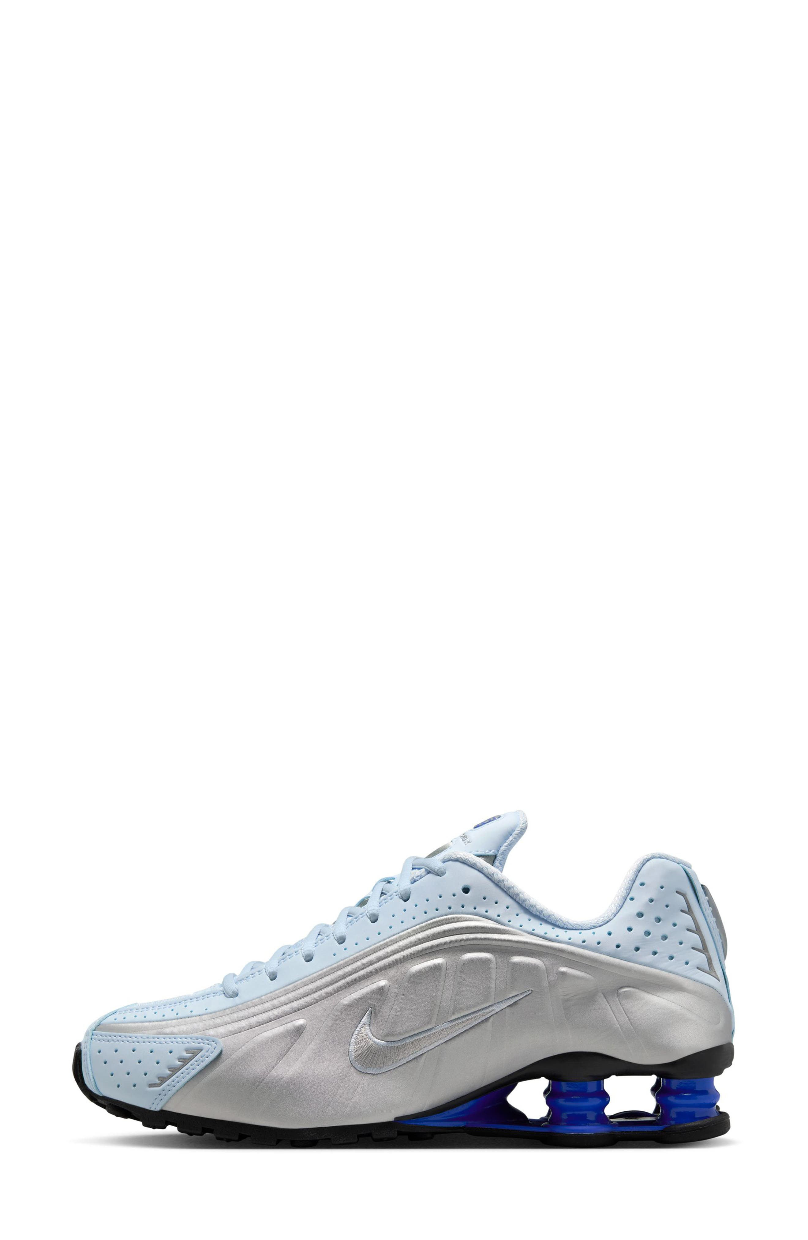 Nike Shox R4 Sneaker in Blue Tint/Silver/Racer Blue at Nordstrom - 6