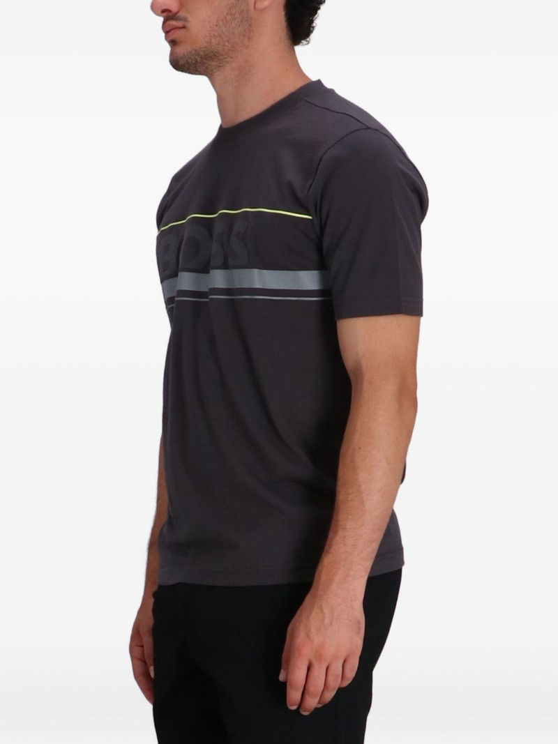 logo-stripe cotton T-shirt 3