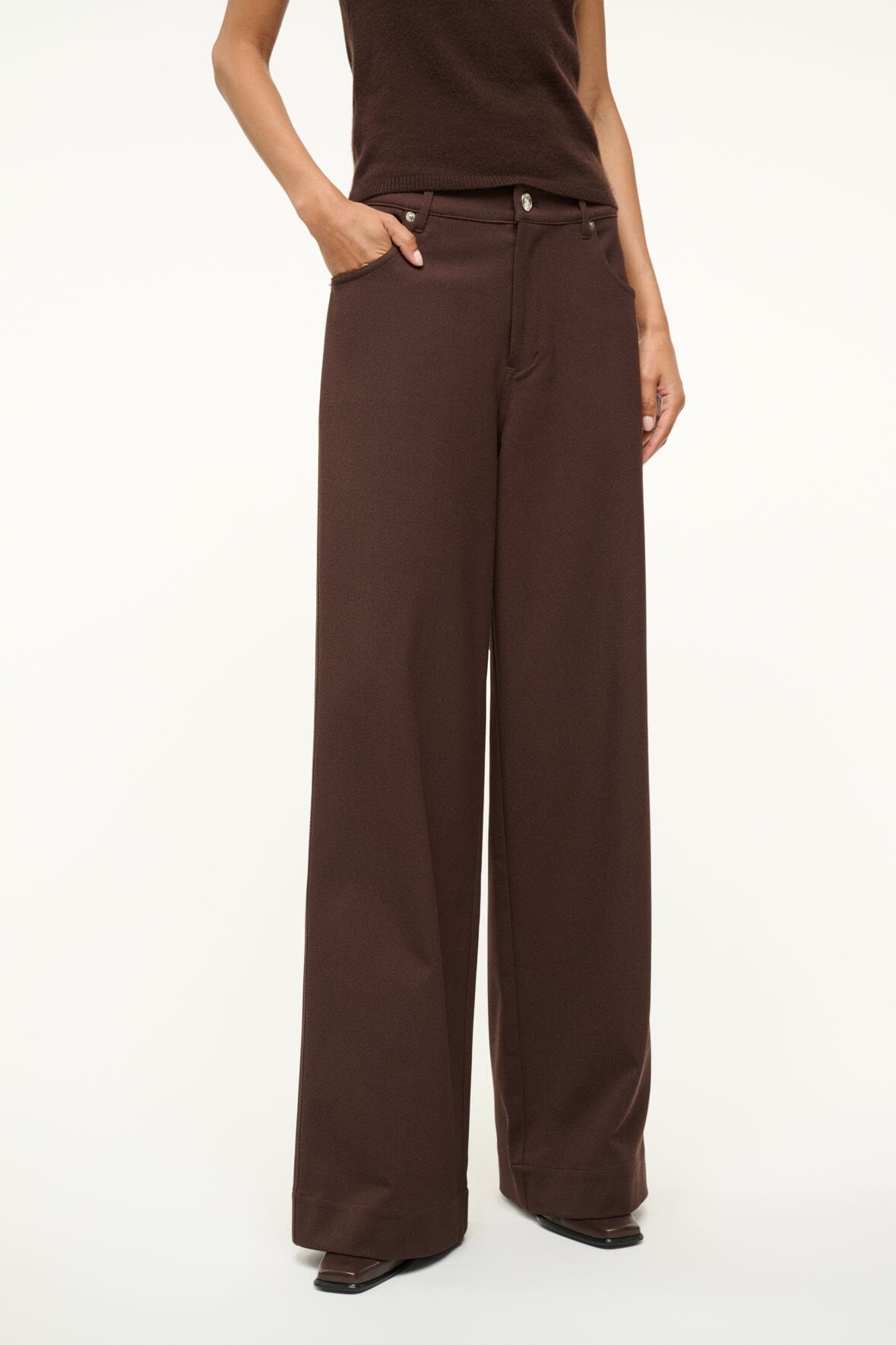 STAUD GRAYSON PANT DARK CHOCOLATE - 3