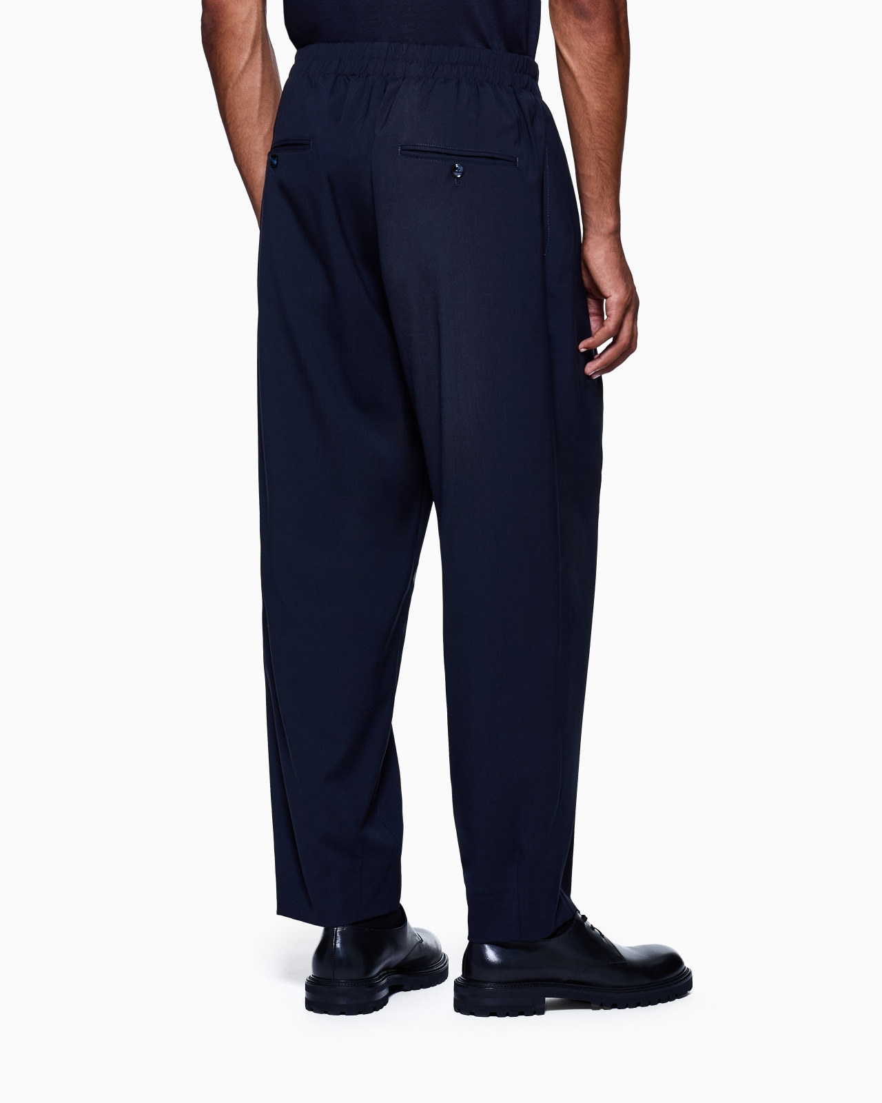 SINGLE-PLEAT LIGHTWEIGHT WOOL-CANVAS TROUSERS - 3