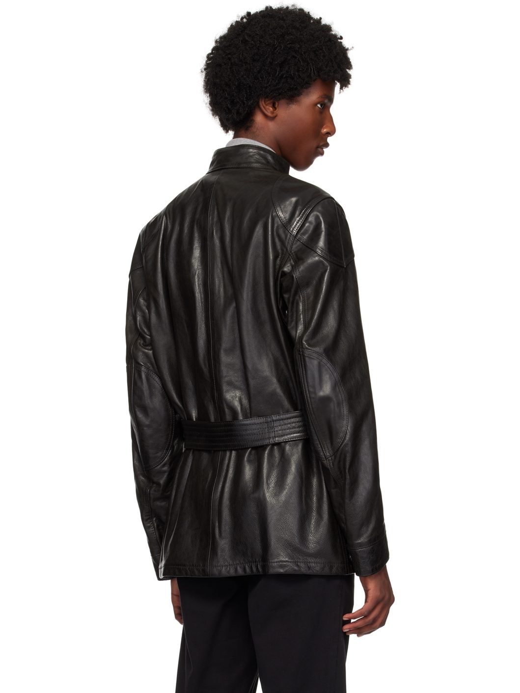 Black Trialmaster Panther Leather Jacket - 3