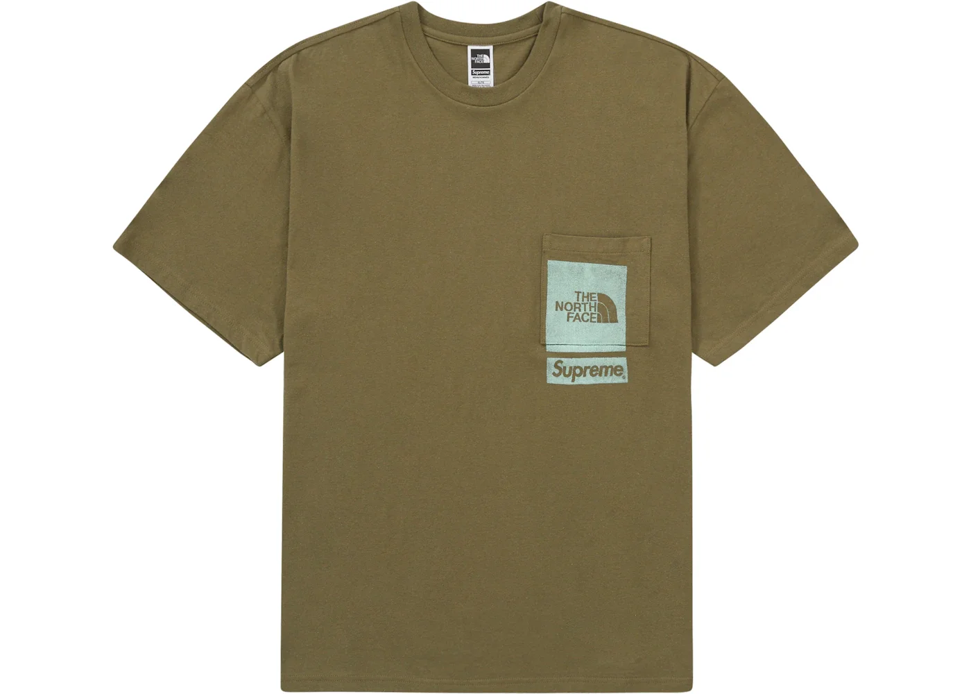 Supreme The North Face Printed Pocket Tee Olive - 1