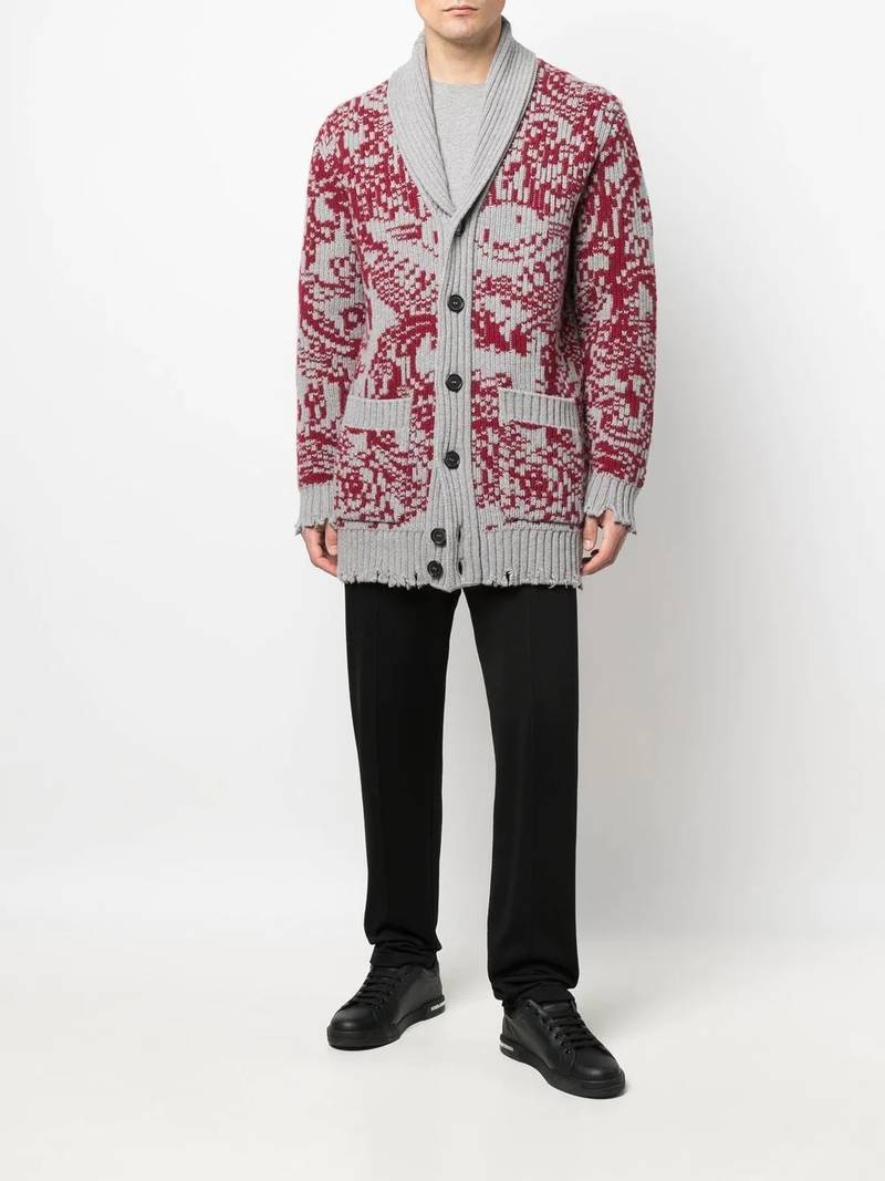 PHILIPP PLEIN long intarsia-knit cardigan outlook