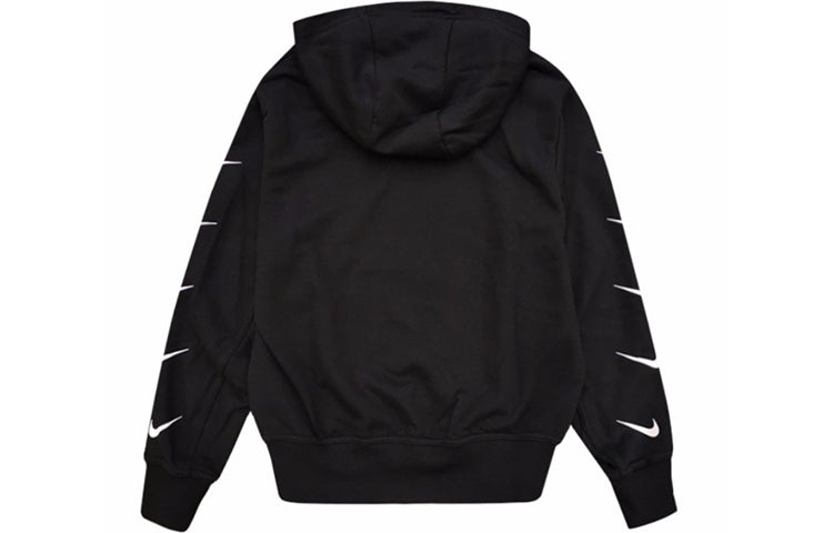 (WMNS) Nike Knit Logo Sports Hoodie 'Black' CD9032-010 - 2