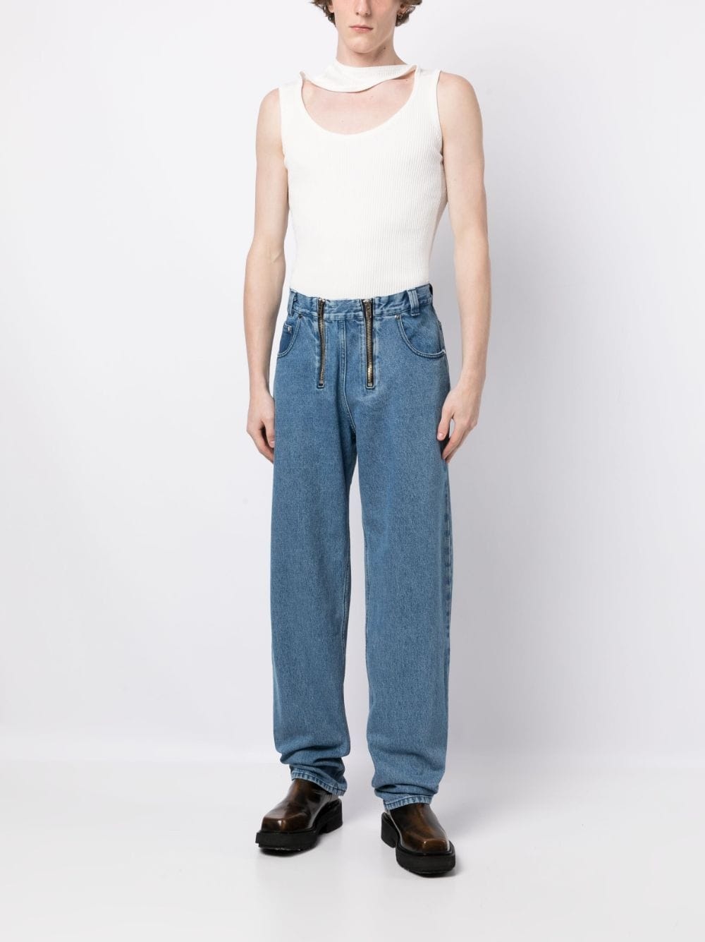 zip-up lose-fit jeans - 2