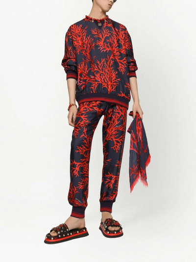 Dolce & Gabbana coral-print silk sweatshirt outlook