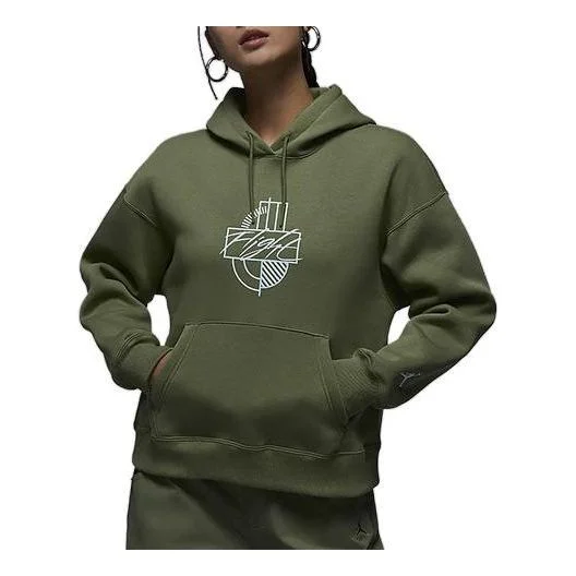 (WMNS) Air Jordan Brooklyn Fleece Graphic Hoodie 'Green' FD7155-340 - 1