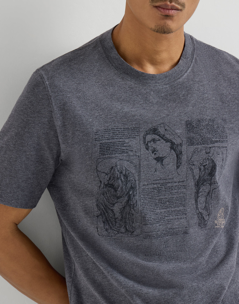 Cotton jersey crew neck T-shirt with print 4